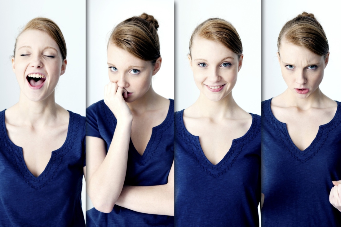 woman experiencing different emotions